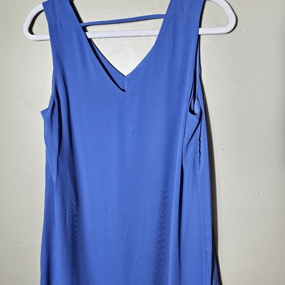 Chico's Blue Ruffle Midi Dress Women's Size 1 - Picture 8 of 10